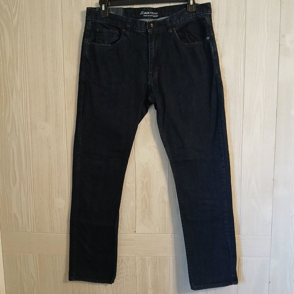 JT Jack The Threads Men's Size 36/32 Skinny Casual Stretch Dark Denim Jeans